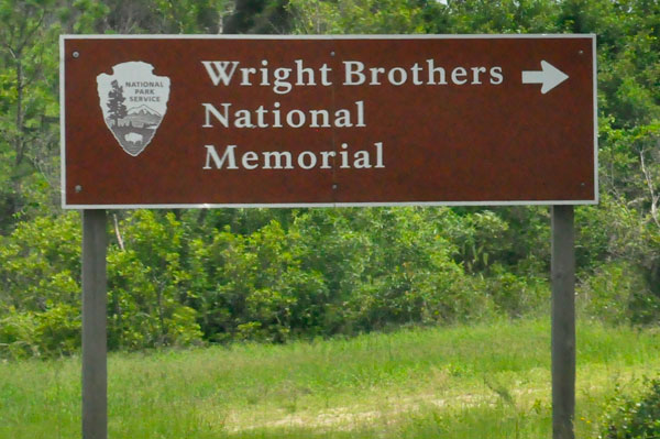 Wright Brothers National Memorial sign
